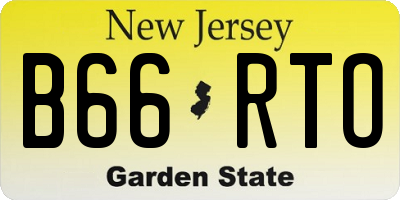 NJ license plate B66RTO
