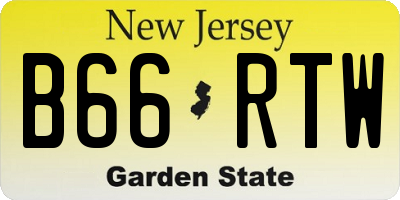 NJ license plate B66RTW