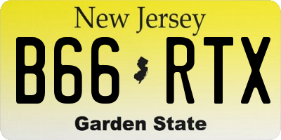 NJ license plate B66RTX