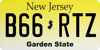 NJ license plate B66RTZ