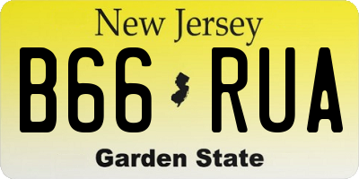 NJ license plate B66RUA