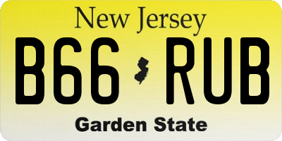 NJ license plate B66RUB