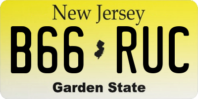 NJ license plate B66RUC