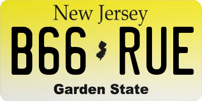 NJ license plate B66RUE