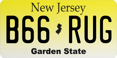 NJ license plate B66RUG