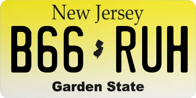 NJ license plate B66RUH