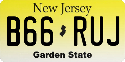 NJ license plate B66RUJ