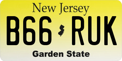 NJ license plate B66RUK