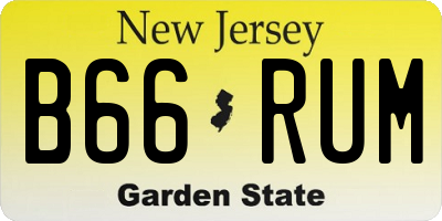 NJ license plate B66RUM