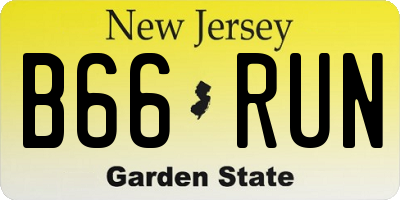 NJ license plate B66RUN