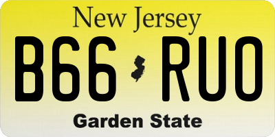NJ license plate B66RUO