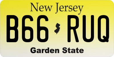 NJ license plate B66RUQ