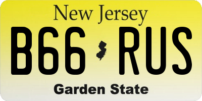 NJ license plate B66RUS