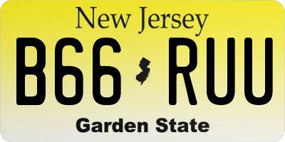 NJ license plate B66RUU