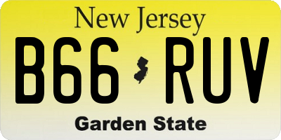 NJ license plate B66RUV