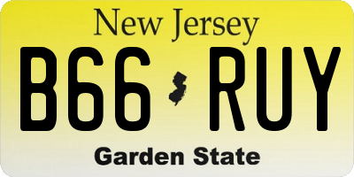 NJ license plate B66RUY