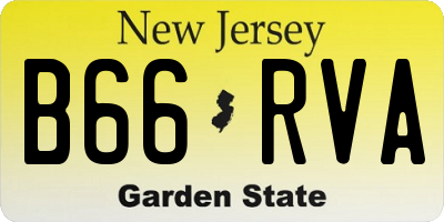 NJ license plate B66RVA