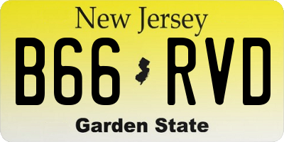 NJ license plate B66RVD
