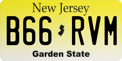 NJ license plate B66RVM