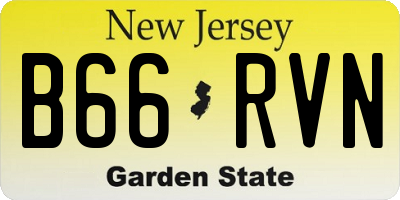 NJ license plate B66RVN
