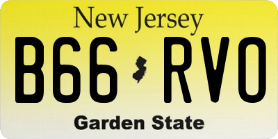 NJ license plate B66RVO