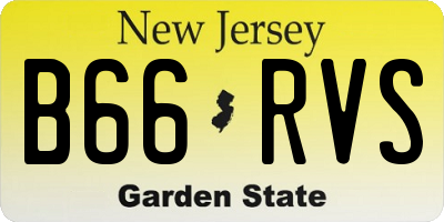 NJ license plate B66RVS