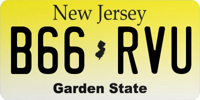 NJ license plate B66RVU