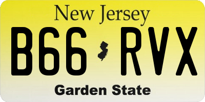 NJ license plate B66RVX