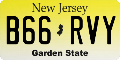 NJ license plate B66RVY
