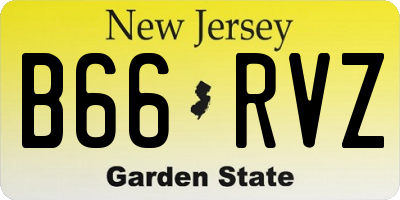 NJ license plate B66RVZ