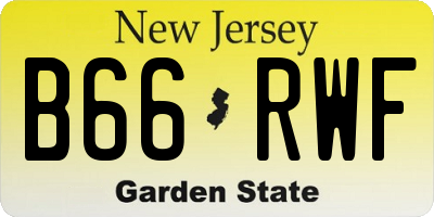 NJ license plate B66RWF