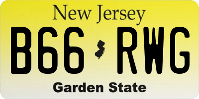 NJ license plate B66RWG