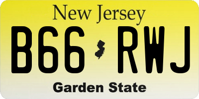 NJ license plate B66RWJ