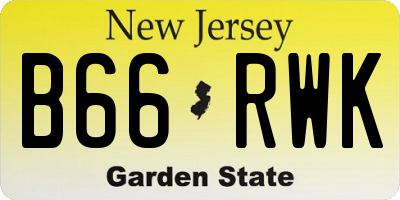NJ license plate B66RWK