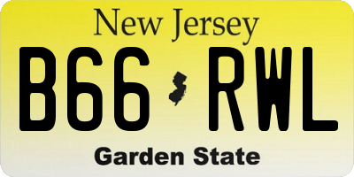 NJ license plate B66RWL