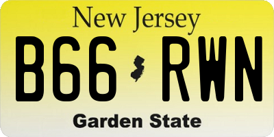 NJ license plate B66RWN