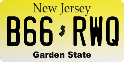 NJ license plate B66RWQ