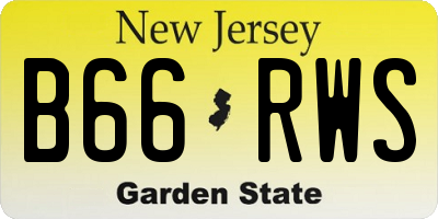 NJ license plate B66RWS