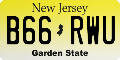 NJ license plate B66RWU