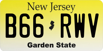 NJ license plate B66RWV