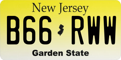 NJ license plate B66RWW
