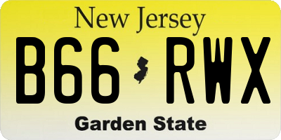 NJ license plate B66RWX