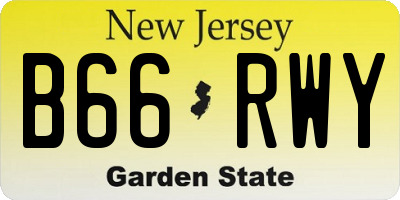 NJ license plate B66RWY