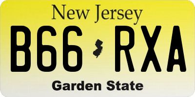 NJ license plate B66RXA