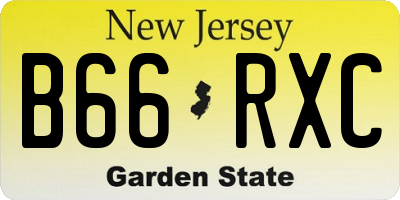 NJ license plate B66RXC