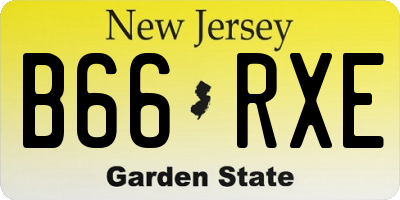 NJ license plate B66RXE