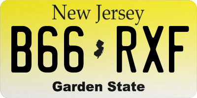 NJ license plate B66RXF