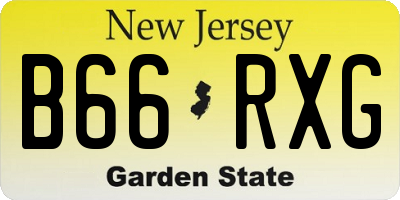 NJ license plate B66RXG