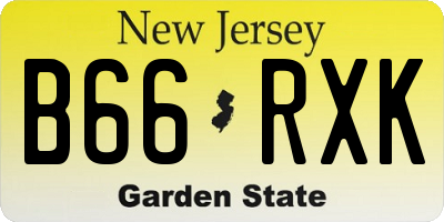 NJ license plate B66RXK