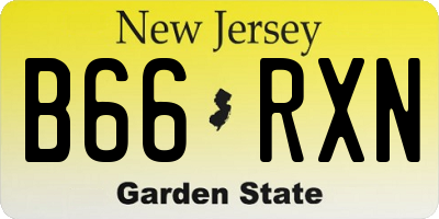 NJ license plate B66RXN